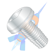 8-32 x 5/16 Square Drive Pan Thread Cutting Screw Type F Fully Threaded Zinc