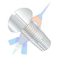 1/4-20 x 3/4 Slotted Round Thread Cutting Screw Type F Fully Threaded Zinc