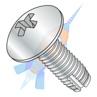 1/4-20 x 1-1/2 Phillips Truss Thread Cutting Screw Type 1 Fully Threaded Zinc