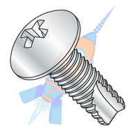 1/4-20 x 1 Phillips Full Contour Truss Thread Cutting Screw Type 23 Fully Threaded Zinc
