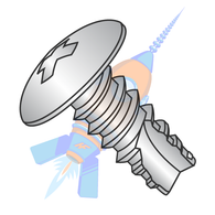 6-20 x 3/8 Phillips Truss Thread Cutting Screw Type 25 Fully Threaded 18-8 Stainless Steel