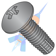 1/4-20 x 1/2 Phillips Truss Thread Cutting Screw Type F Fully Threaded Black Oxide