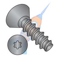 10-14 x 1/2 6 Lobe Flat Undercut Plastite Alternative 48-2 Fully Threaded Black Oxide & Wax