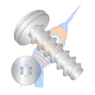 1/4-10 x 1/2 6 Lobe Pan Plastite Alternative 48-2 Fully Threaded 18-8 S/S Passivated