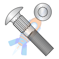 5/16-18 x 2-1/2 Ribbed Neck Carriage Bolt Fully Threaded 18-8 Stainless Steel