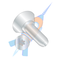 1/4-20 x 3/4 6 Lobe Flat U/C Taptite Alternative Thread Rolling Screw Full Thrd Zinc Wax