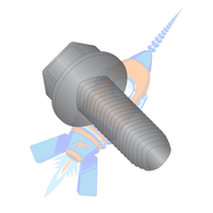 1/4-20 x 1/2 Unslot IndHexWash Taptite Alternative Thread Roll Screw Full Thrd Black OxideWax