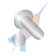 1/4-20 x 1-1/2 6 Lobe Pan Taptite Alternative Thread Roll Sc Fully Thrd 18-8 S/S Pass & Wax