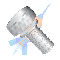 10-32 x 1/2 Knurled Thumb Screw with Washer Face Full Thread Aluminum