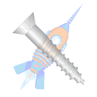 10-13 x 1-1/4 Phillips Flat Full Body 2/3 Thread Wood Screw 18-8 Stainless Steel