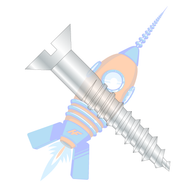10-13 x 2-1/2 Slotted Flat Full Body Wood Screw Zinc