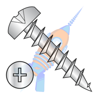 10-9 x 3/4 Phillips Pan Deep Thread Wood Screw Full Thread Zinc