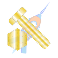 1-8 x 6-1/2 Hex Tap Bolt Grade 8 Fully Threaded Zinc Yellow