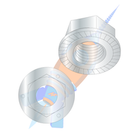 1/4-20 Serrated Flange Hex Lock Nuts Grade 5 Zinc