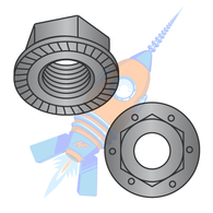1/2-13 Serrated Flange Hex Lock Nuts Grade 8 Black Phosphate