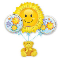 Darling balloon bouquet.  Adds sunshine to any room.