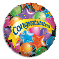 Congratulations Mylar Balloon, (style may vary, but sentiment will remain same)