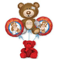 Darling balloon bouquet with Get Well sentiment. Sure to brighten any room!