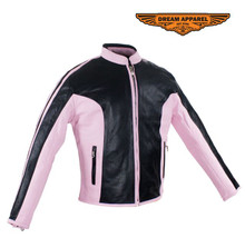 Womens NEW Pink & Black Motorcycle Speedster Jacket