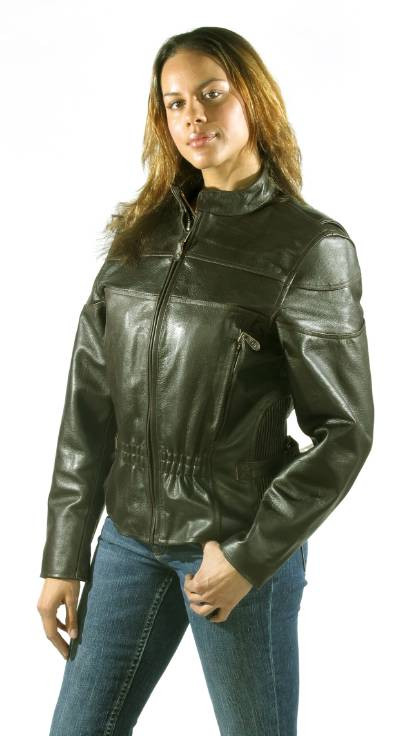 A1 Brown Vented Womens Leather Motorcycle Biker Jacket CLOSEOUT SALE ...