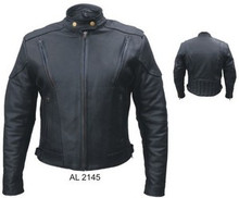 ALLSTATE BLACK NAKED LEATHER WOMENS TOURING MOTORCYCLE JACKET
