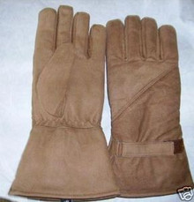 Brown Insulated Leather Motorcycle Gloves
