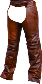 Allstate Cafe Brown Chaps premium buffalo leather 