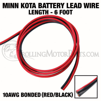 Minn Kota 6ft. Battery Lead Wire (10AWG)(Red/Black) - 2880610-6