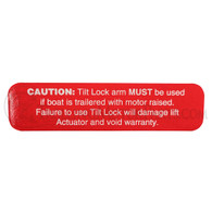 Minn Kota E-Drive Trim Arm Warning Decal