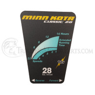 Minn Kota Classic 28 Hand Control Top Cover Decal
