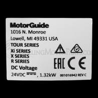 Motor Guide Factory Label Decal (White)