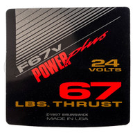 Motor Guide F67V Power Plus Decal - MJF05616