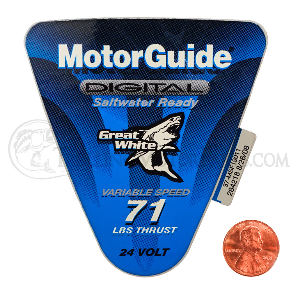 Motor Guide Great White 71 Decal (Saltwater)(71 lb.)(24 Volt