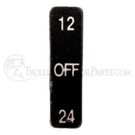 Motor Guide Toggle Switch Decal (12/OFF/24) - MLP05704