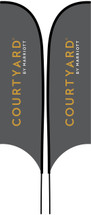 Marriott Brand Flag - Courtyard 14' Wave Banner Kit - D/F