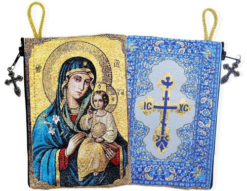 Zippered Purse Mother Of God Icon of Virgin Mary Madonna Tapestry Bag