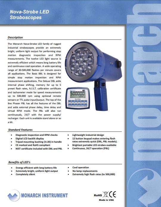 Nova-Strobe BBL LED Portable Stroboscope - Monarch – Monarch Instrument