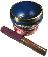 BLUE Tibetan Singing Bowl, 4 inch wide