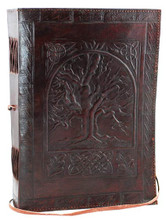 Tree of Life Leather Blank Book With Cord