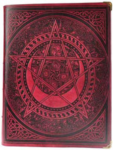 Pentagram Red leather book of shadows