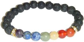 Seven Chakra Gems with Lava Beads