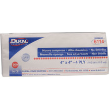 Dukal White Non-sterile New Sponge 4x4 Inch 665973061146