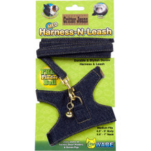 Ware Blue Critter Jeans Small Animal Harness-n-leash Medium 791611140093