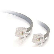 Cables To Go 09593 50 Feet Straight Modular Cable - 1 x RJ-11 Male/Male - Satin Silver