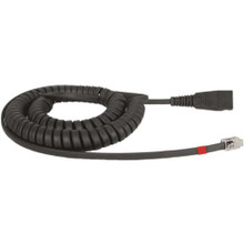 VXi RJ9 Lower Cord with G Style QD, Marked Blue, 6 Ft. Coil - 6 ft Quick Disconnect/RJ-9 Audio Cable for Headset, Phone - RJ-9 Phone - Quick Disconnect Audio - Black - 1 Pack