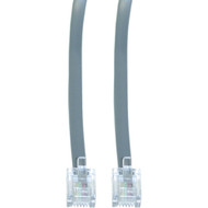 CableWholesale Telephone Cord (Voice), RJ11, 6P / 4C, Silver Satin, Reverse, 2 foot - 2 ft RJ-11 Phone Cable for Phone - First End: 1 x RJ-11 Male Phone - Second End: 1 x RJ-11 Male Phone - Gold Plated Contact - Satin Silver