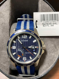 Citizen AW7038-04L Date Box SS Eco-Drive Solar Mens Watch Authentic Working