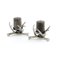 Go Home Ltd Pair Of Antler Pillar Holders