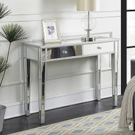 Mirrored Makeup Table Desk Vanity for Women with 2 Drawers