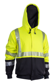 DRIFIRE FR HYBRID DELUXE LINED ZIP HI-VIZ HOODIE CLASS 3 (Allow 3-5 weeks)